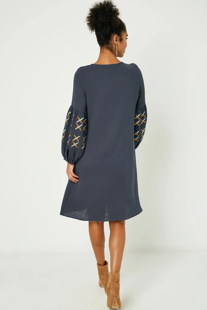 Womens Embroidered Sleeve Shift Dress sold by Hayden product image thumbnail 3