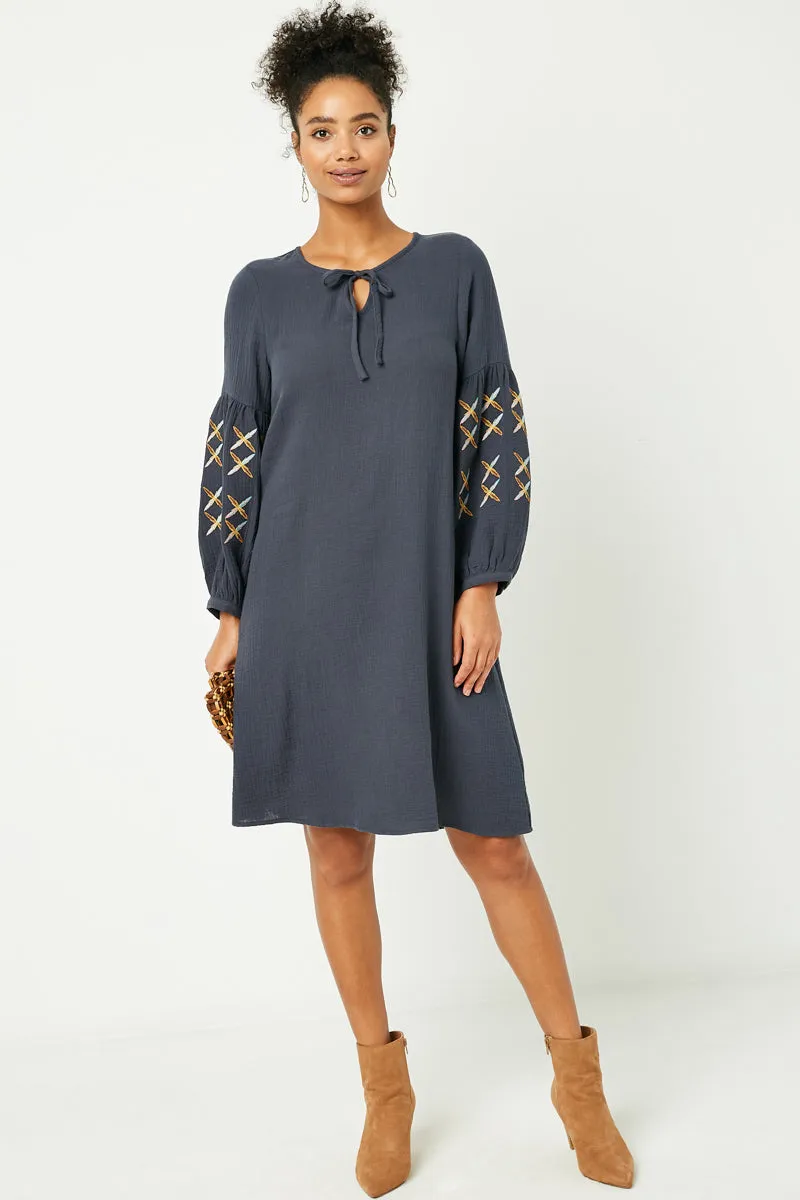 Womens Embroidered Sleeve Shift Dress sold by Hayden product image thumbnail 4