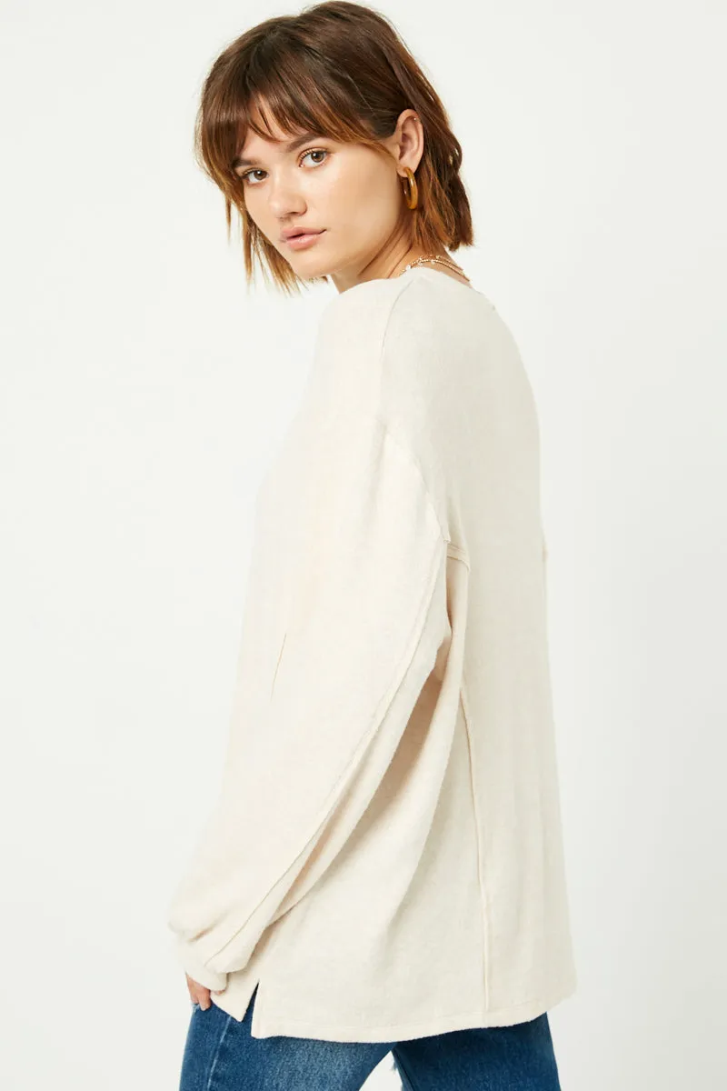 Womens Raw Edge Princess Seam Knit Top sold by Hayden product image thumbnail 3