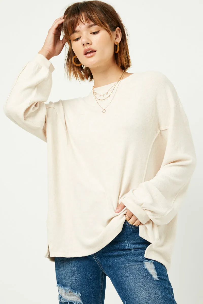 Womens Raw Edge Princess Seam Knit Top sold by Hayden product image thumbnail 4