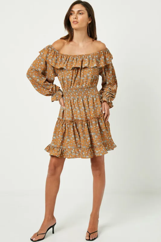 Womens Floral Ruffle Sleeve Mini Dress sold by Hayden