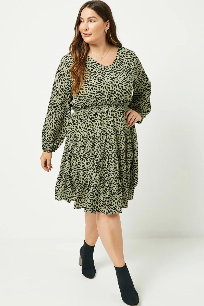 Womens Long Sleeve Smocked Waist Ruffle Dress sold by Hayden product image thumbnail 2