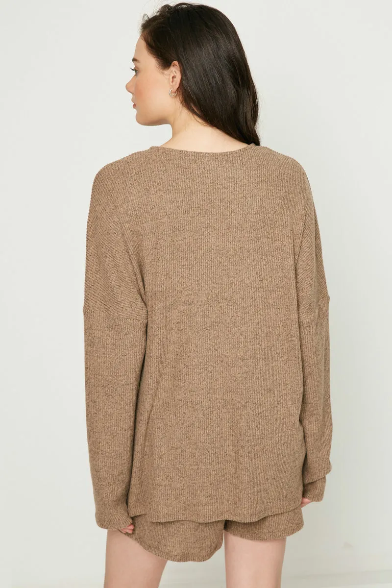 Womens V-Cut Ribbed Knit Top sold by Hayden product image thumbnail 3