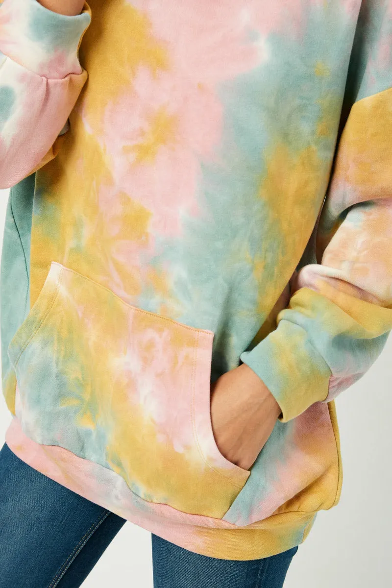 Womens Tie Dye Drop Shoulder Hoodie sold by Hayden product image thumbnail 3