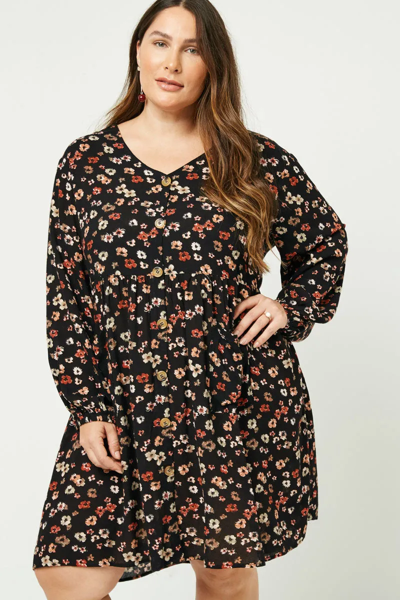 Womens Button Down Floral Mini Dress sold by Hayden product image thumbnail 5