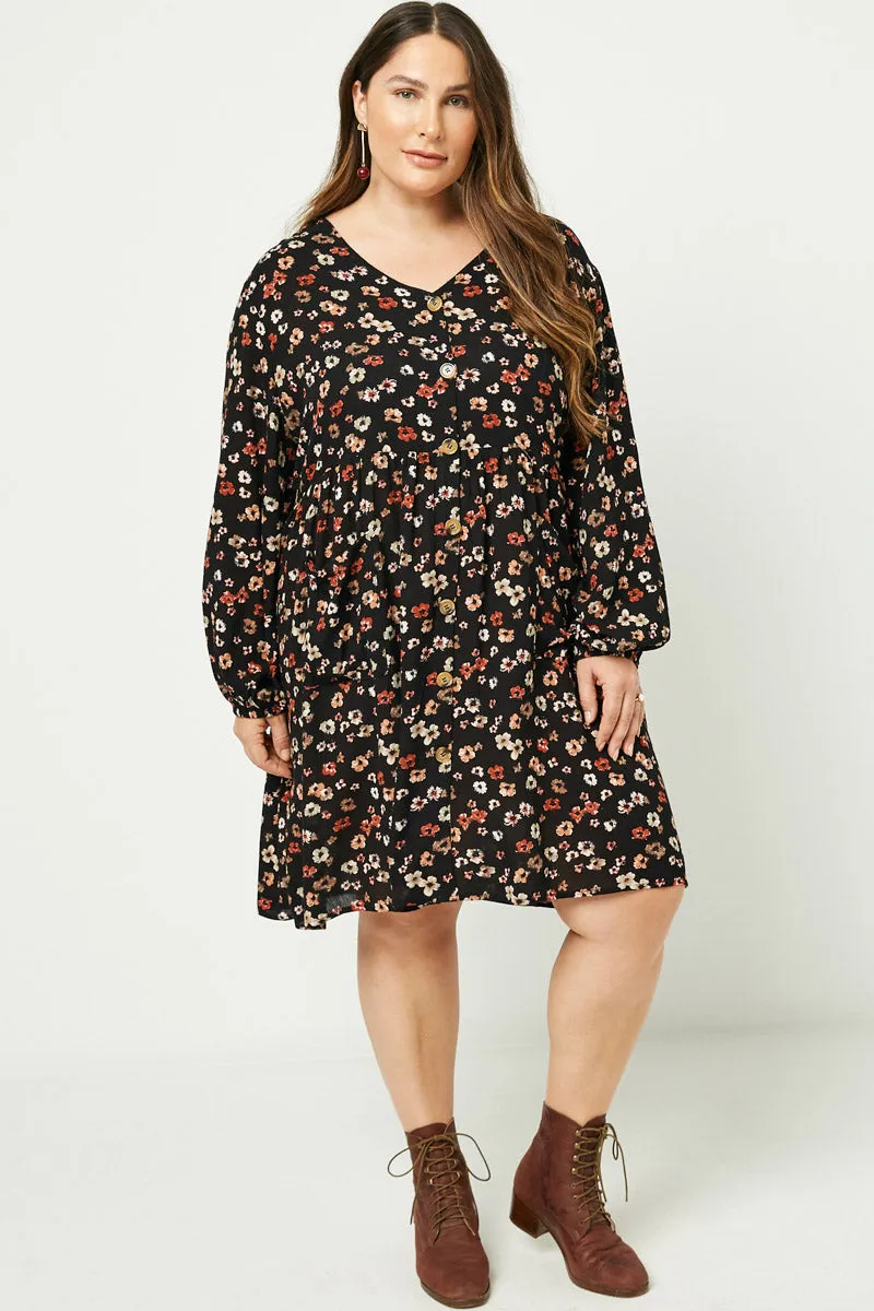 Womens Button Down Floral Mini Dress sold by Hayden product image thumbnail 2