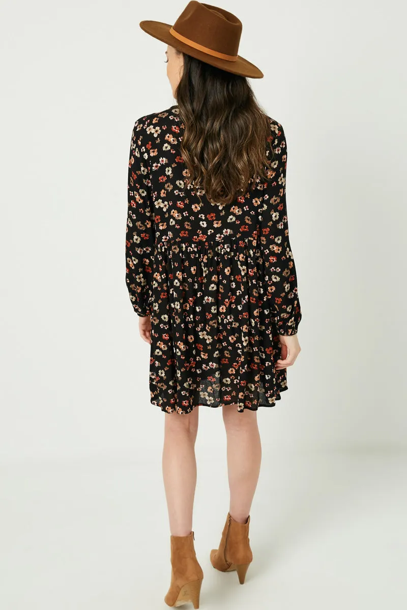 Womens Button Down Floral Mini Dress sold by Hayden product image thumbnail 3