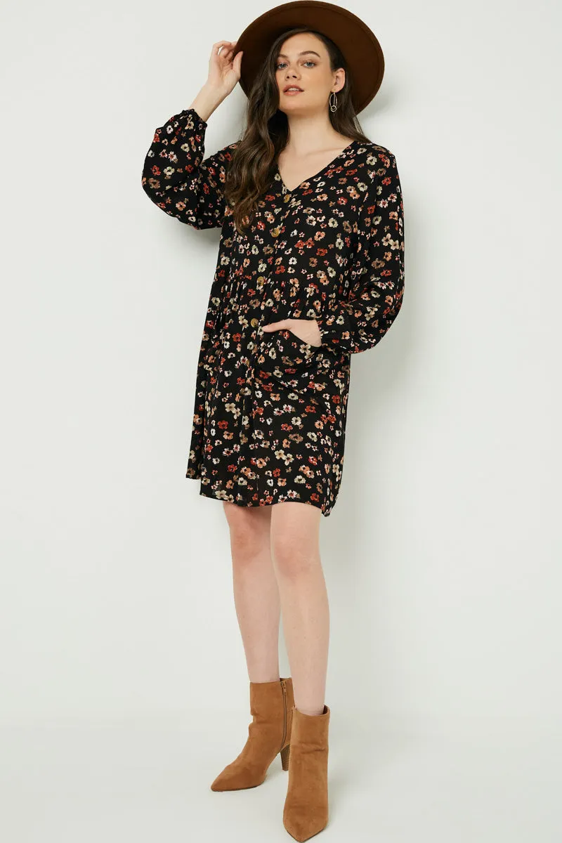 Womens Button Down Floral Mini Dress sold by Hayden product image thumbnail 4