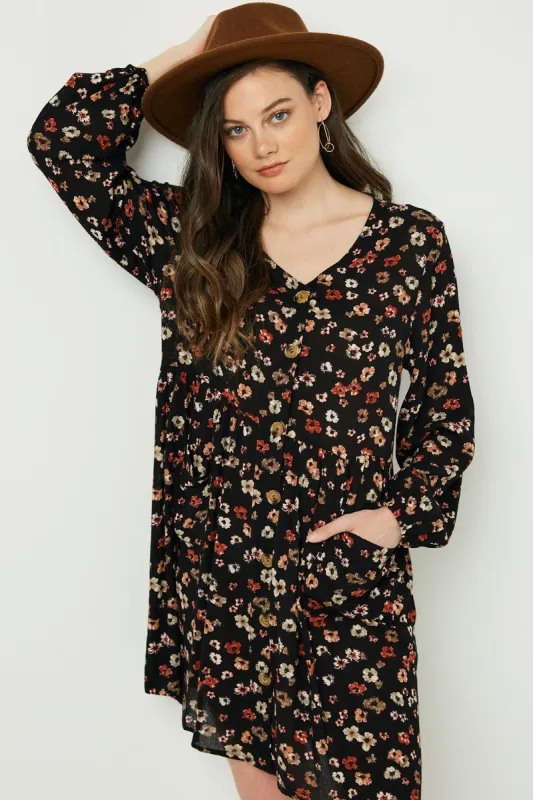 Womens Button Down Floral Mini Dress sold by Hayden