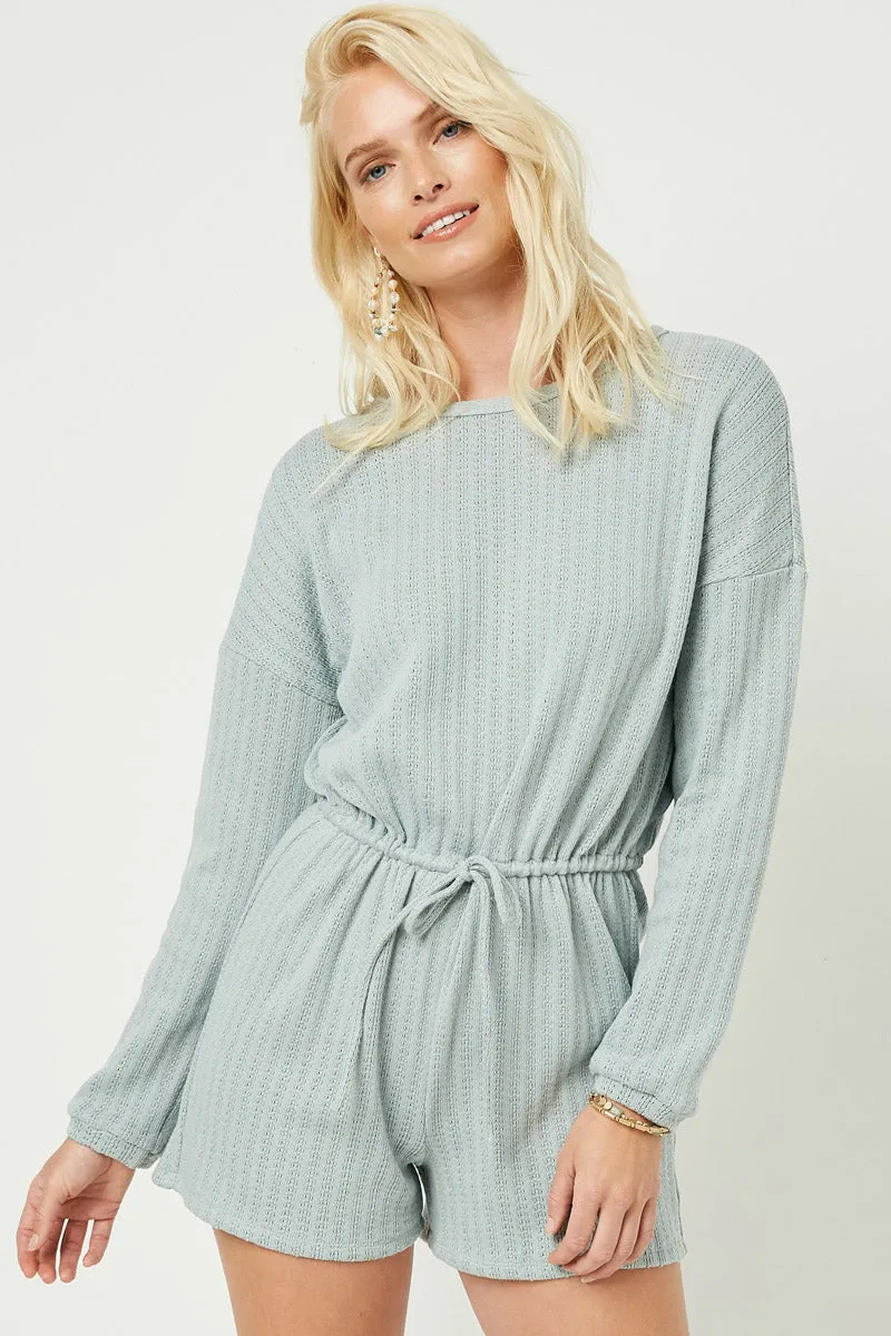 Womens Texture Knit Bow Back Romper sold by Hayden