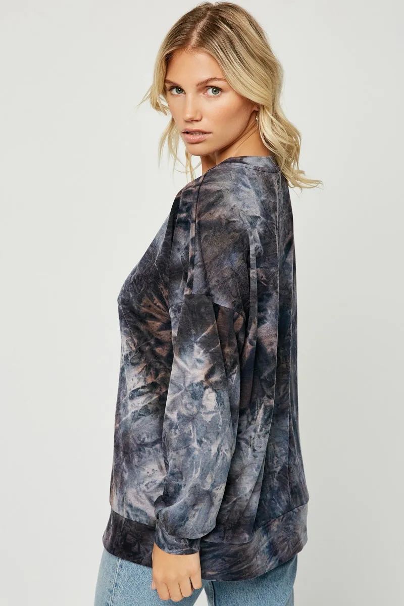 Womens Tie-Dye Pullover Knit Top sold by Hayden product image thumbnail 4