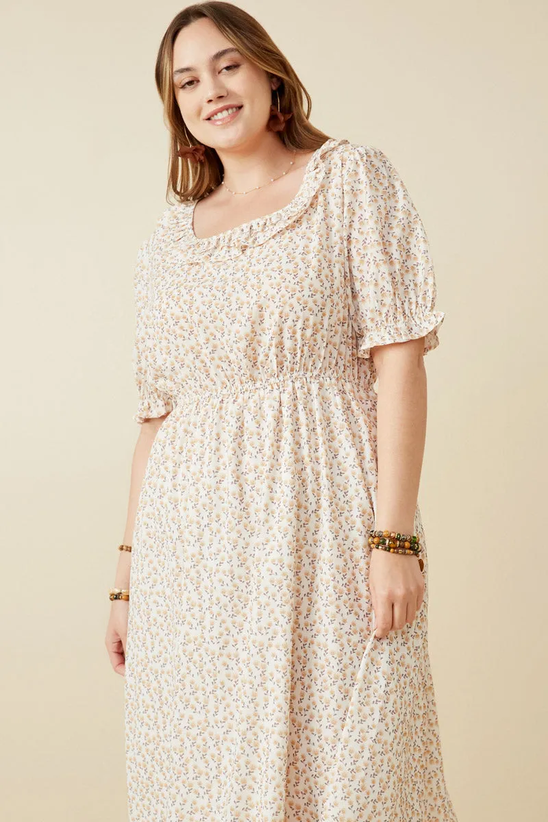 Womens Ditsy Floral Ruffle Bibbed Midi Dress sold by Hayden product image thumbnail 4