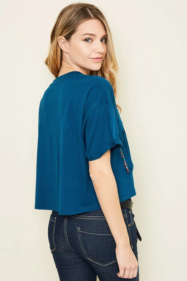 Womens Sequin Detailed Crop Top sold by Hayden product image thumbnail 2