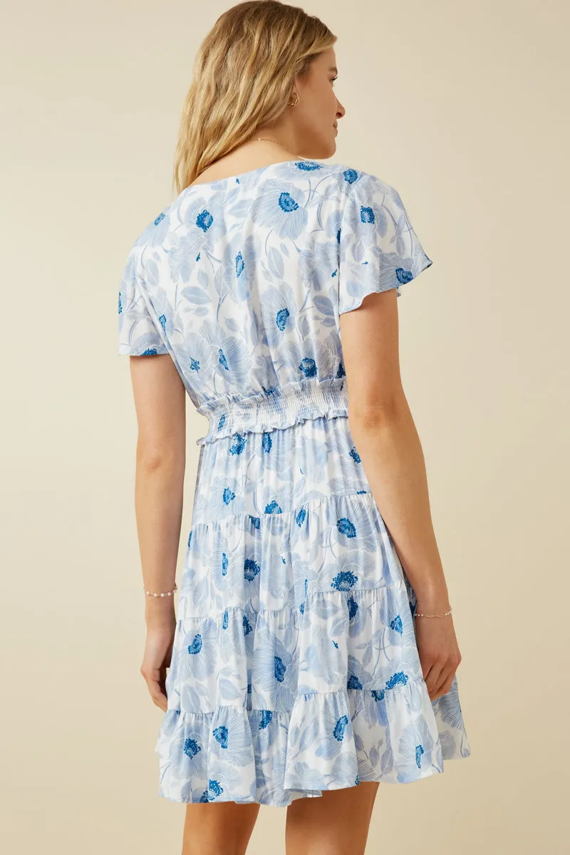 Womens Monochromatic Floral Smocked Waist Dress sold by Hayden product image thumbnail 5