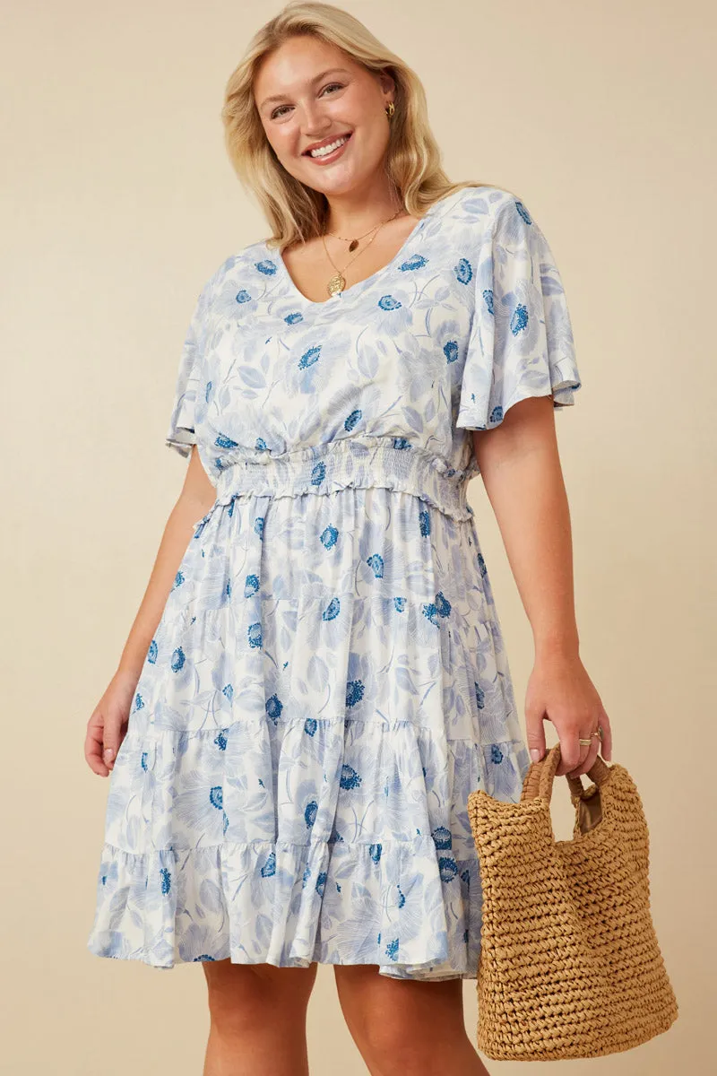 Womens Monochromatic Floral Smocked Waist Dress sold by Hayden product image thumbnail 2