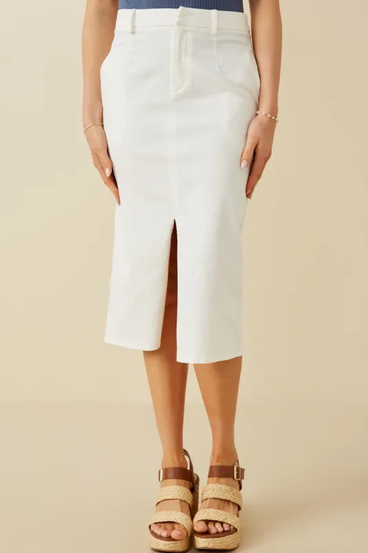 Womens Front Slit Colored Denim Pencil Skirt sold by Hayden