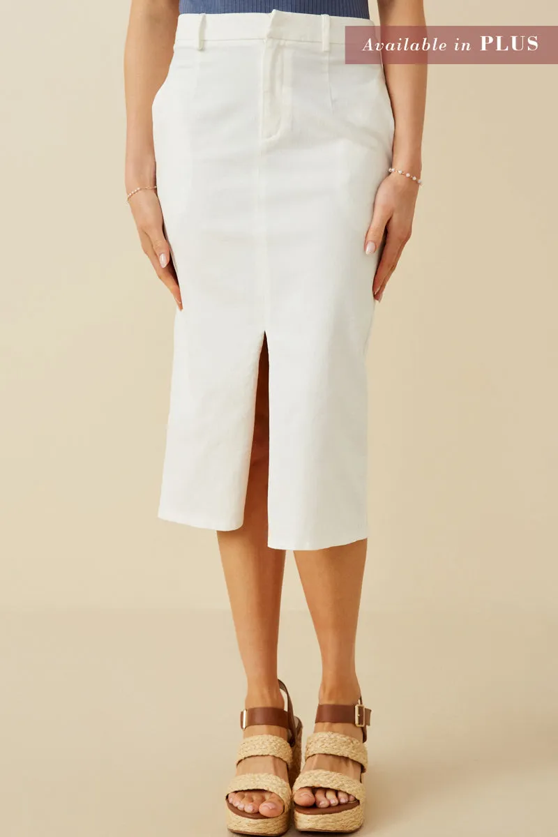 Womens Front Slit Colored Denim Pencil Skirt sold by Hayden product image thumbnail 5