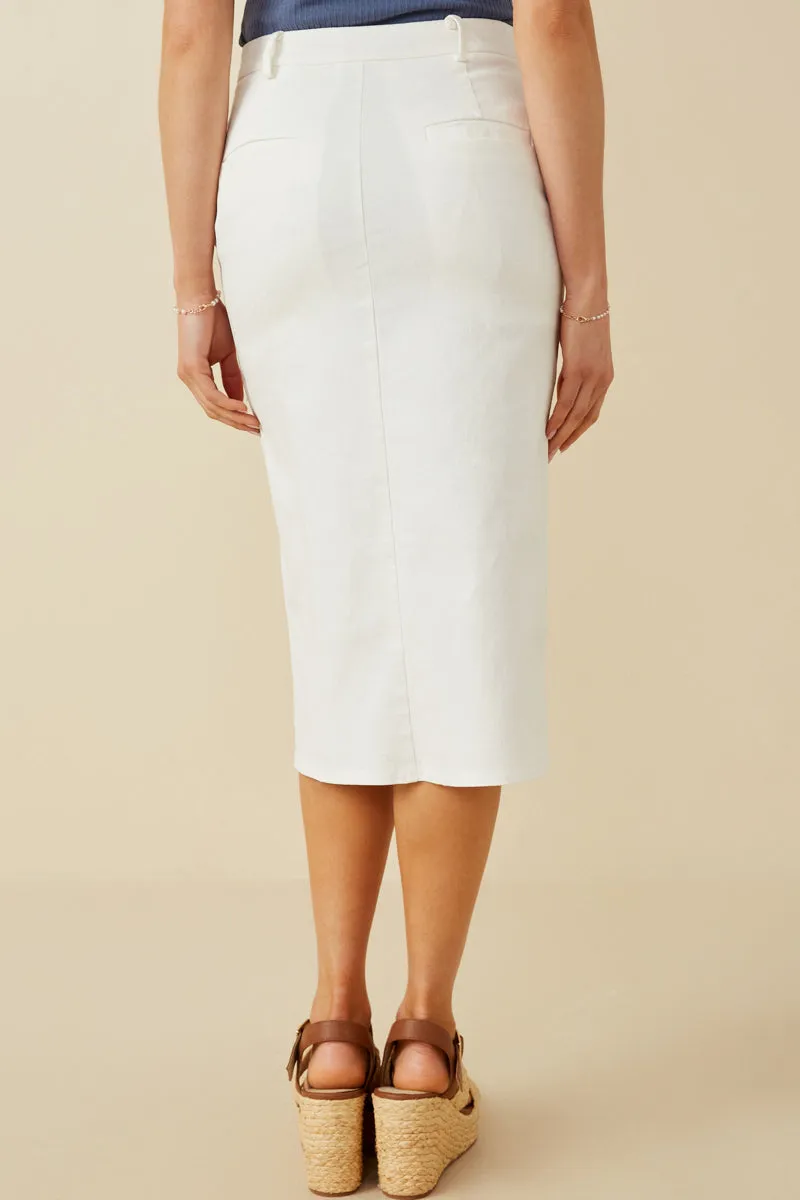Womens Front Slit Colored Denim Pencil Skirt sold by Hayden product image thumbnail 3