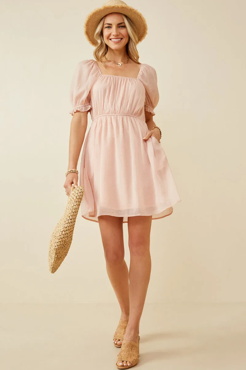 Womens Textured Puff Sleeve Square Neck Dress sold by Hayden product image thumbnail 5