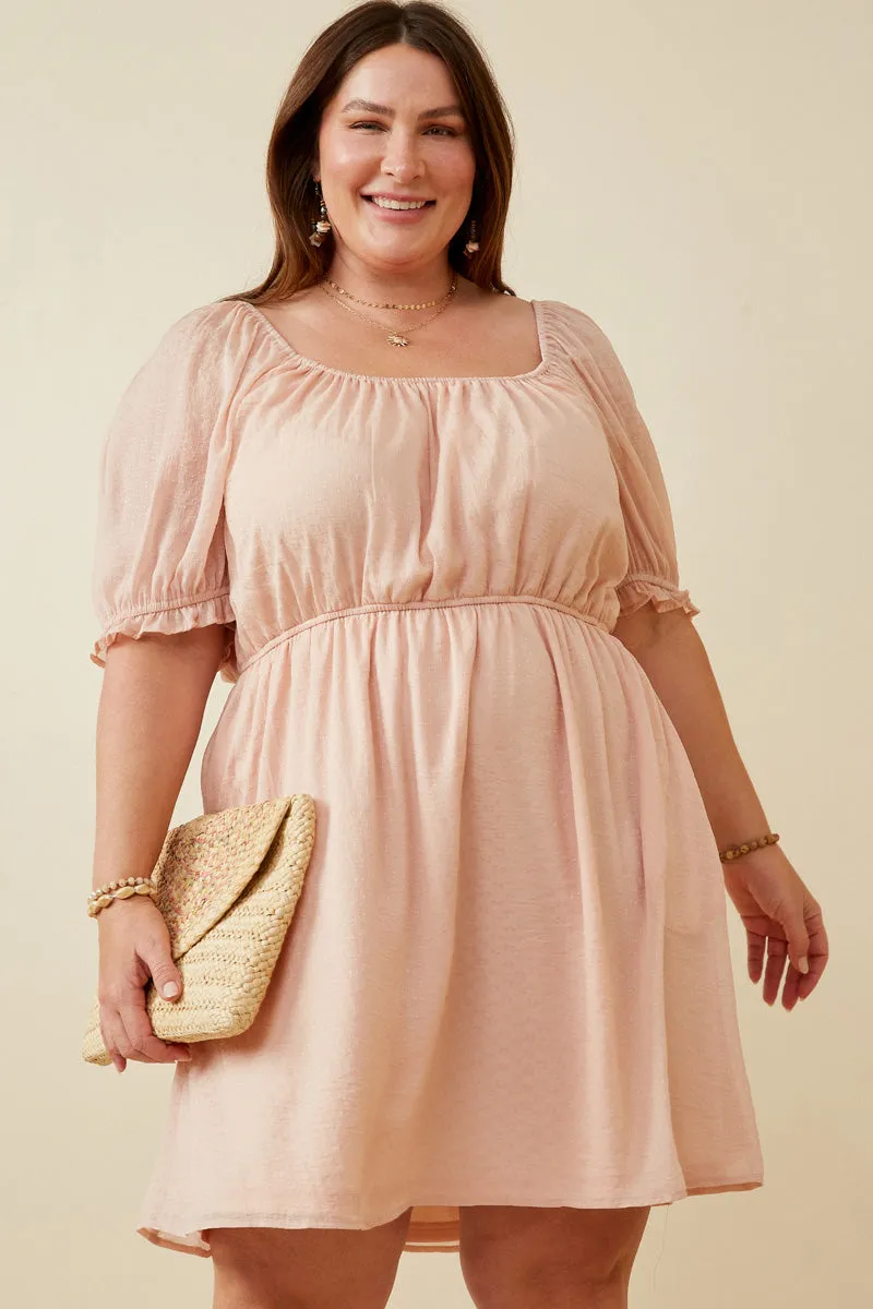 Womens Textured Puff Sleeve Square Neck Dress sold by Hayden product image thumbnail 2