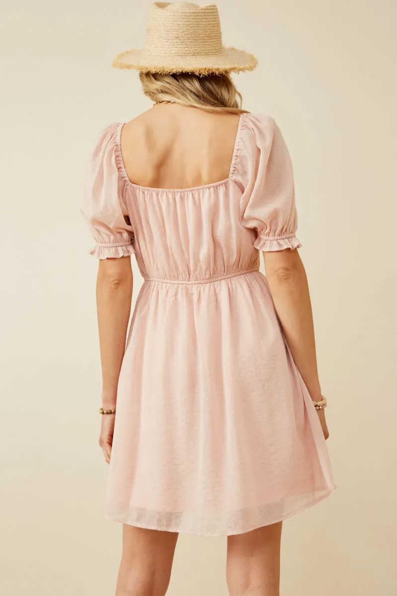 Womens Textured Puff Sleeve Square Neck Dress sold by Hayden product image thumbnail 4