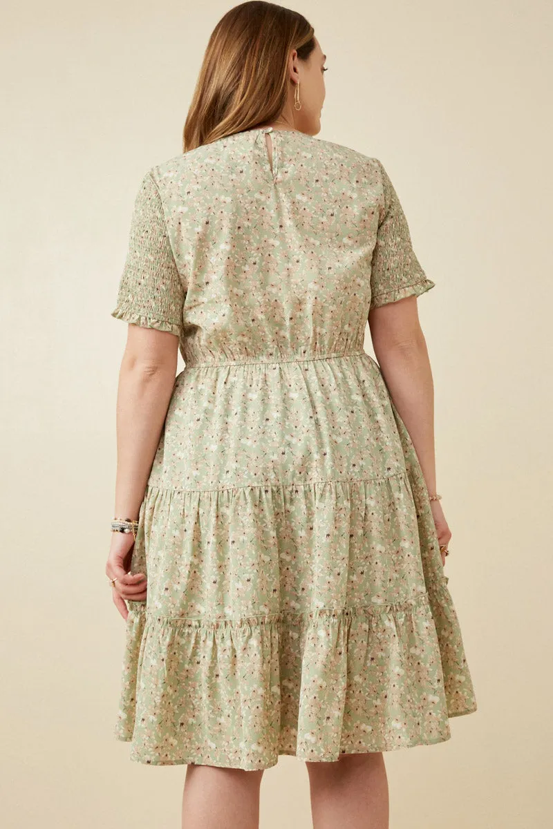 Womens Floral Smocked Tiered Skirt Dress sold by Hayden product image thumbnail 4