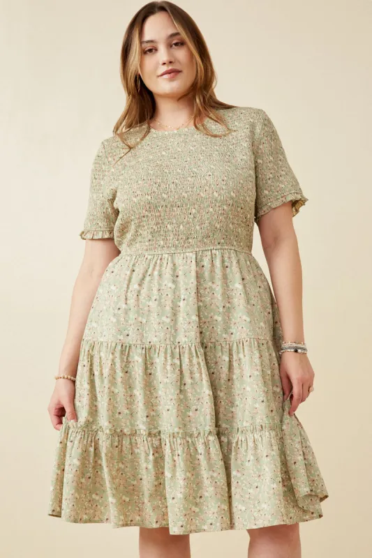 Womens Floral Smocked Tiered Skirt Dress sold by Hayden