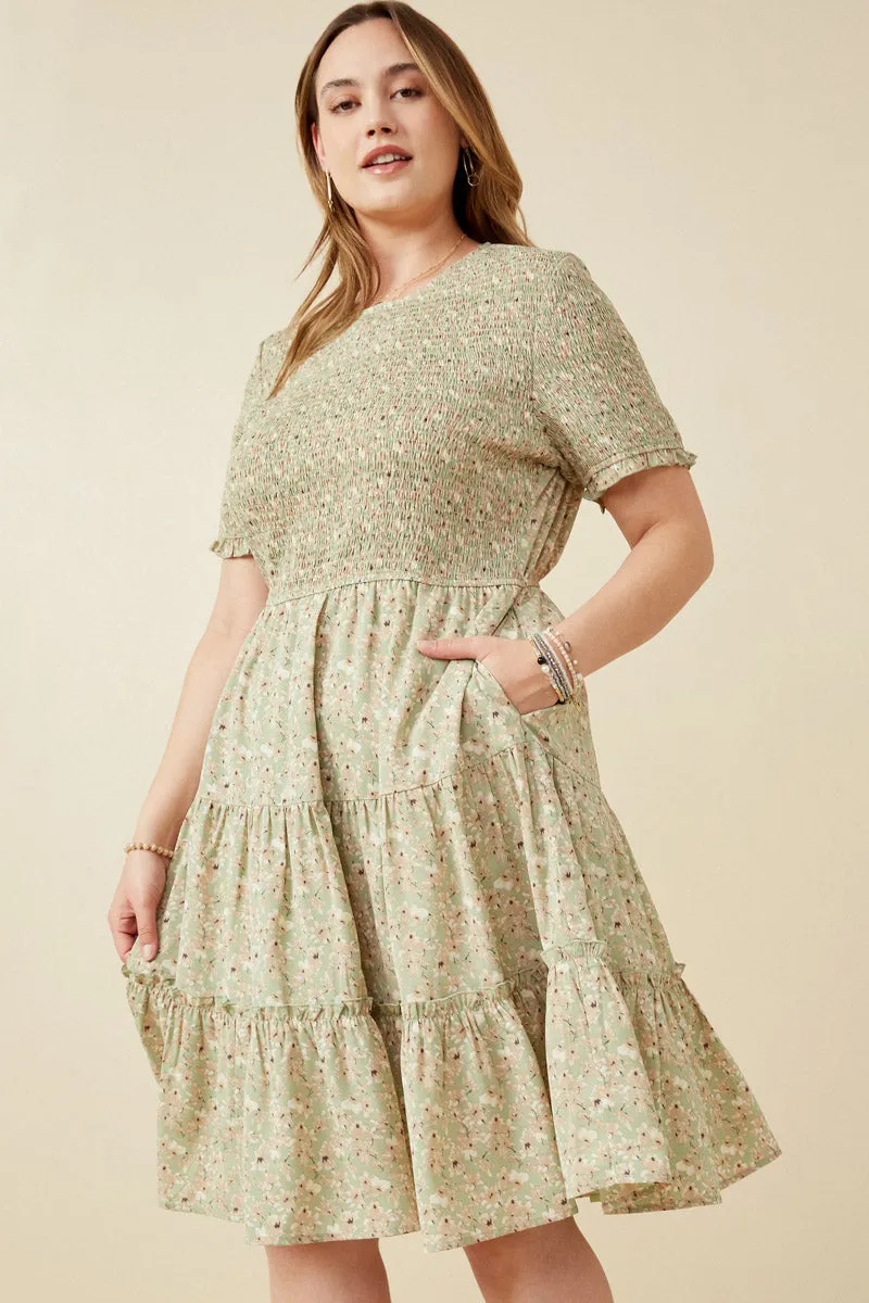 Womens Floral Smocked Tiered Skirt Dress sold by Hayden product image thumbnail 5