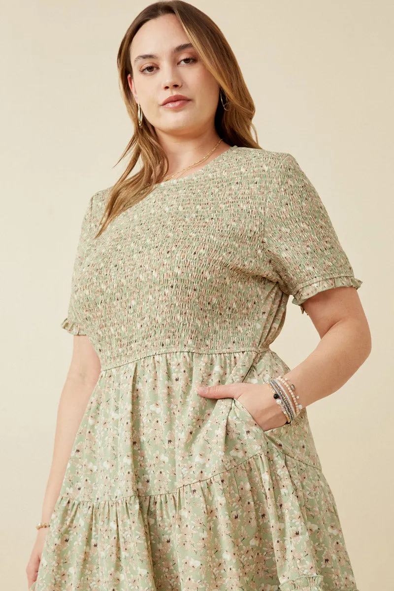 Womens Floral Smocked Tiered Skirt Dress sold by Hayden product image thumbnail 2