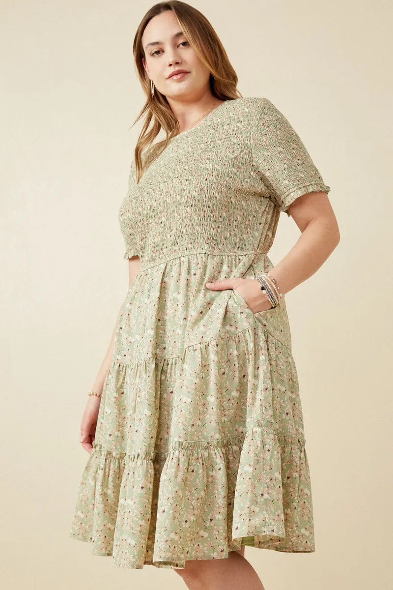 Womens Floral Smocked Tiered Skirt Dress sold by Hayden product image thumbnail 3