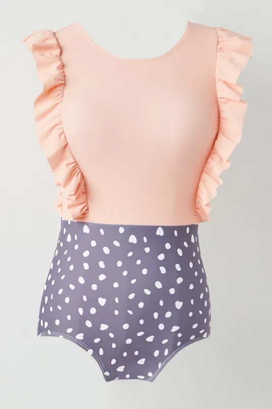 Womens Contrast Bottom Ruffled One Piece Swimsuit sold by Hayden