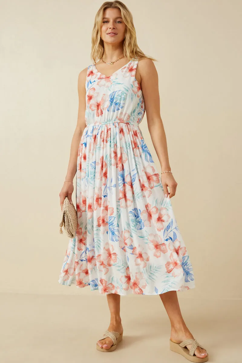 Women Romantic Floral Midi Dress sold by Hayden