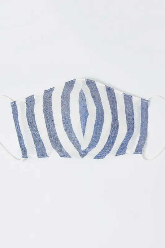 Womens Denim Striped Face Mask sold by Hayden