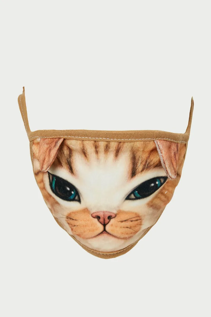 Womens Cat Print Face Mask sold by Hayden