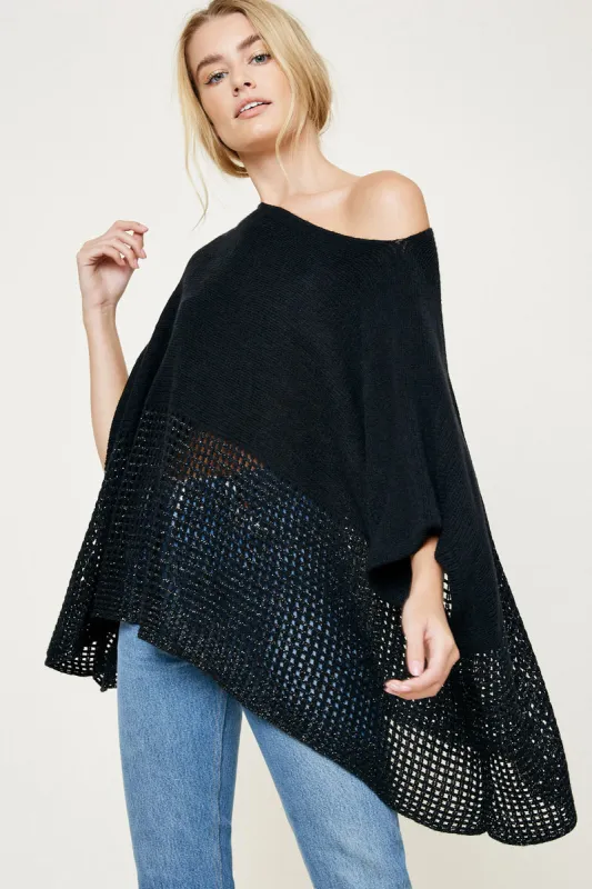 Womens Sparkly Knit Sweater Poncho sold by Hayden