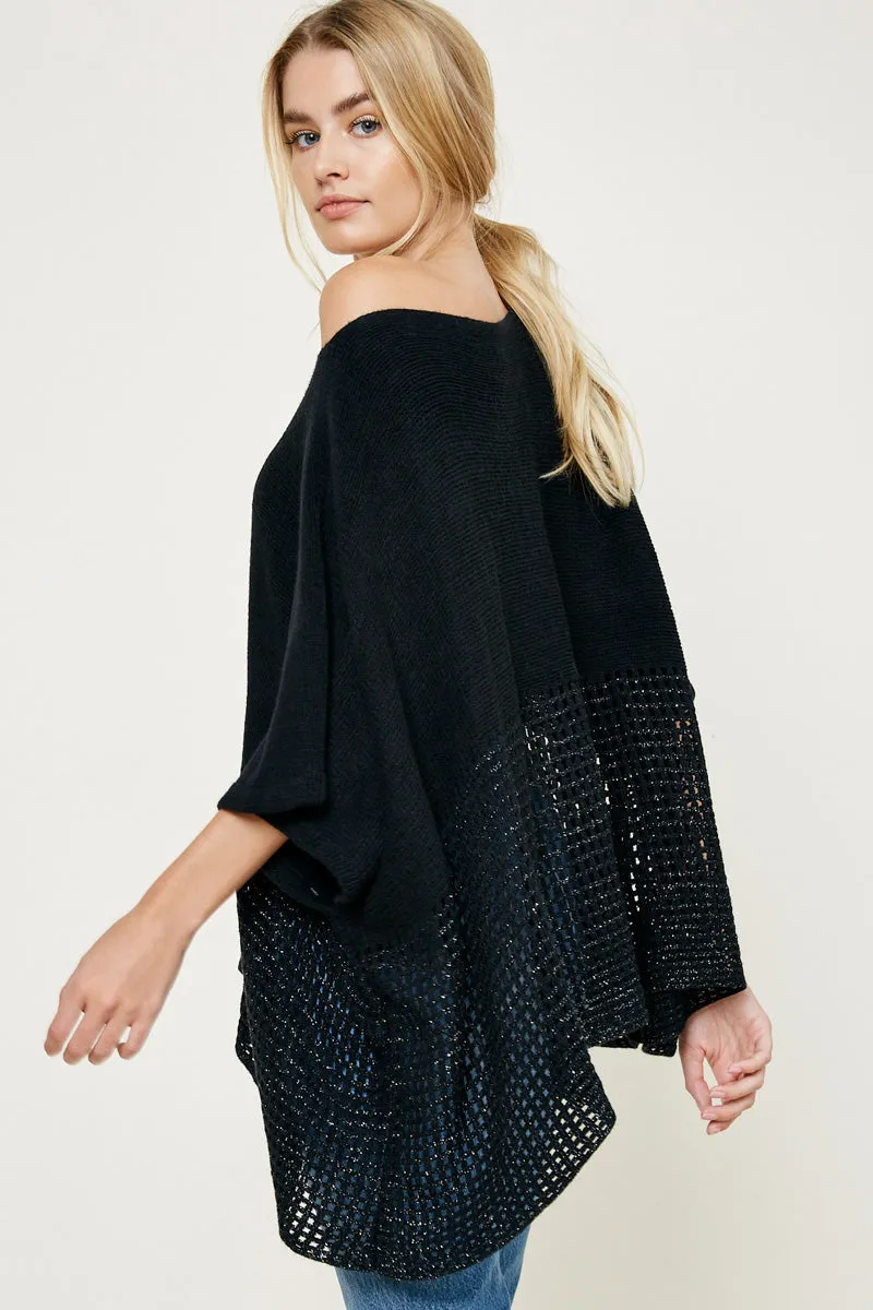 Womens Sparkly Knit Sweater Poncho sold by Hayden product image thumbnail 2