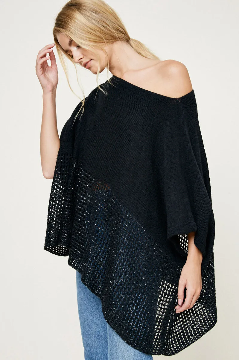 Womens Sparkly Knit Sweater Poncho sold by Hayden product image thumbnail 3