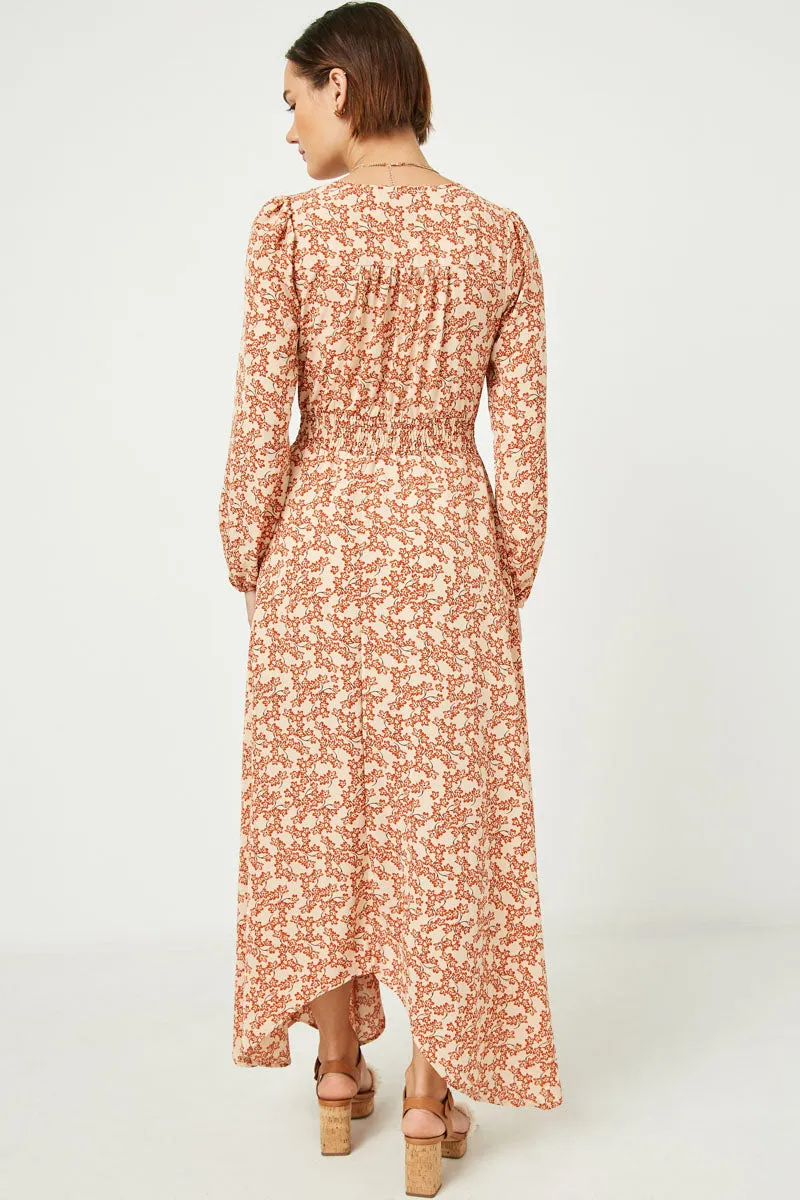 Womens Long Sleeve Buttoned Smock Waist Maxi Dress sold by Hayden product image thumbnail 3