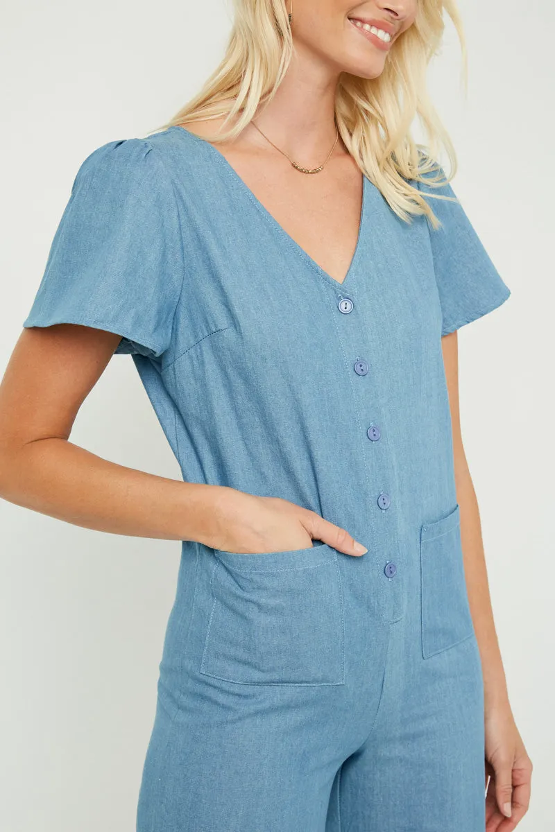 Womens Chambray Wide Leg Jumper sold by Hayden product image thumbnail 2