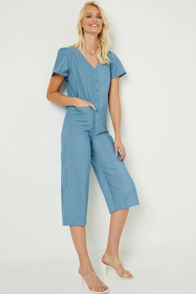 Womens Chambray Wide Leg Jumper sold by Hayden product image thumbnail 4