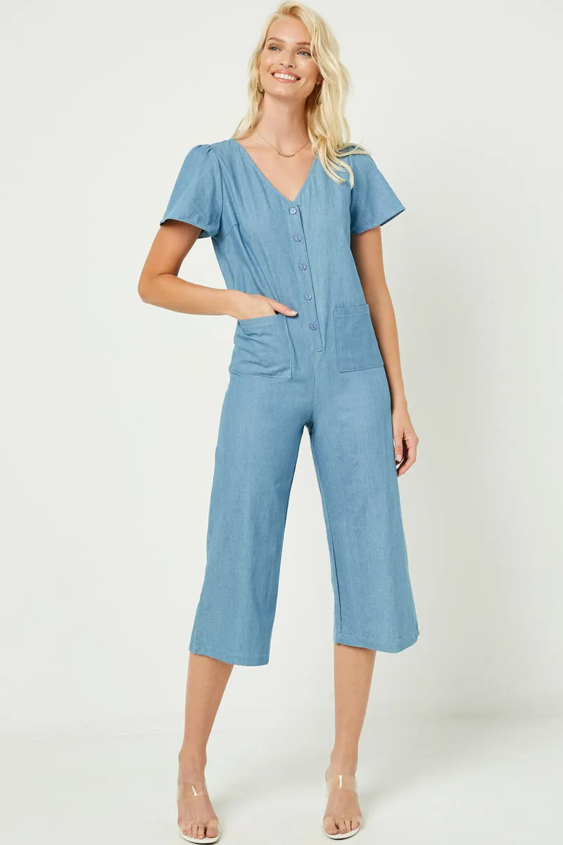 Womens Chambray Wide Leg Jumper sold by Hayden