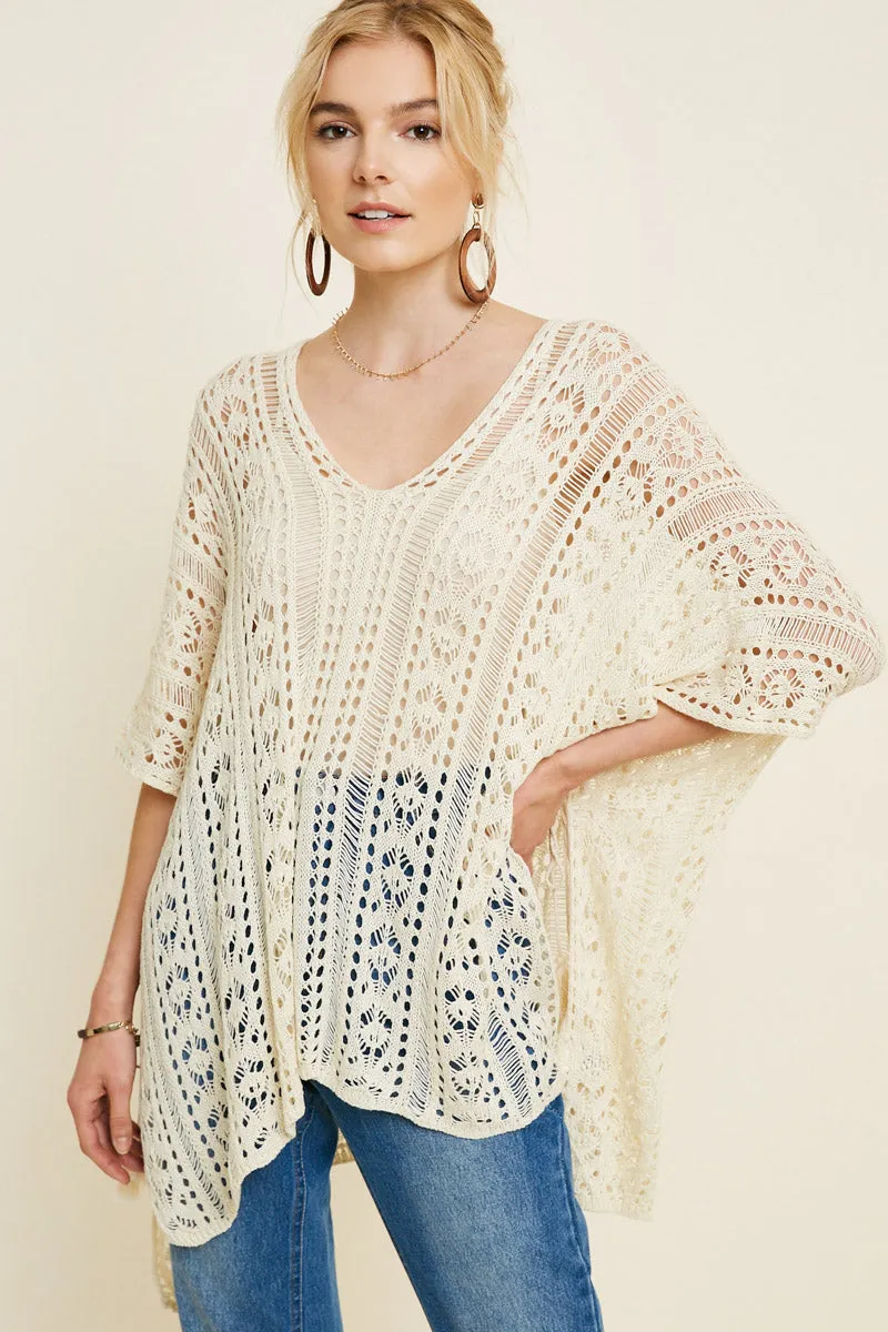 Womens Sweater Knit Poncho sold by Hayden