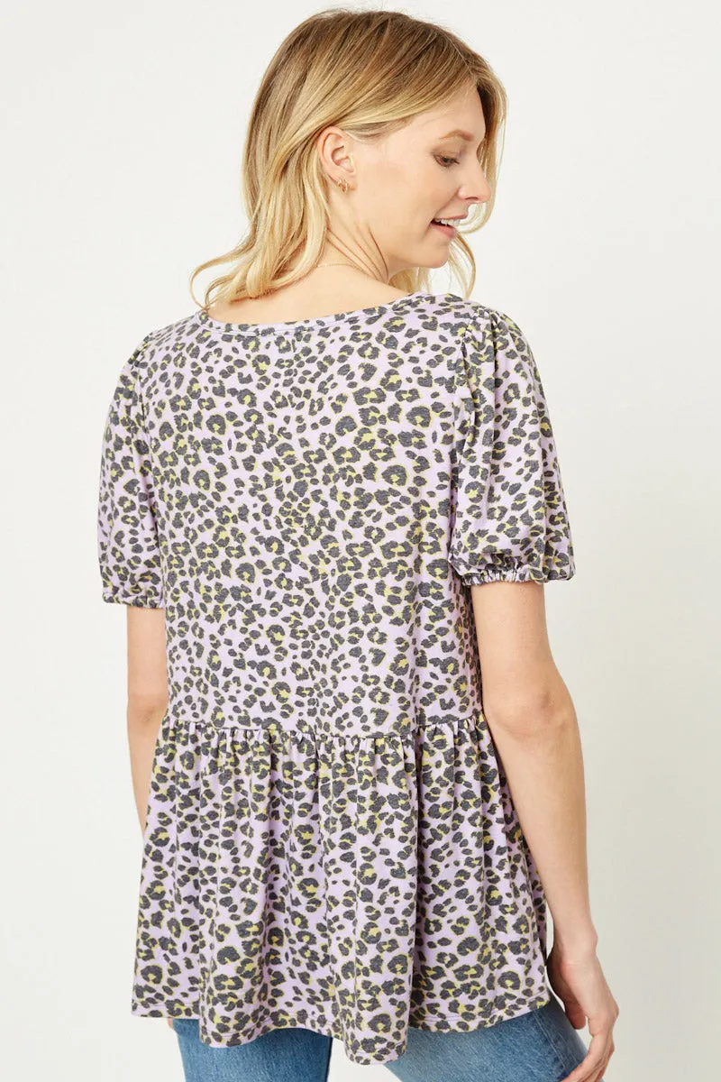 Womens Leopard Square Neck Top sold by Hayden product image thumbnail 5