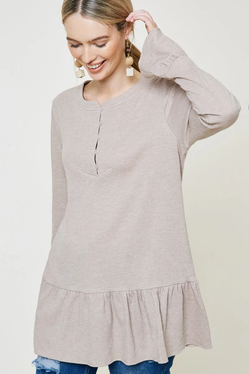 Womens Ruffle Button-Down Tunic sold by Hayden product image thumbnail 3