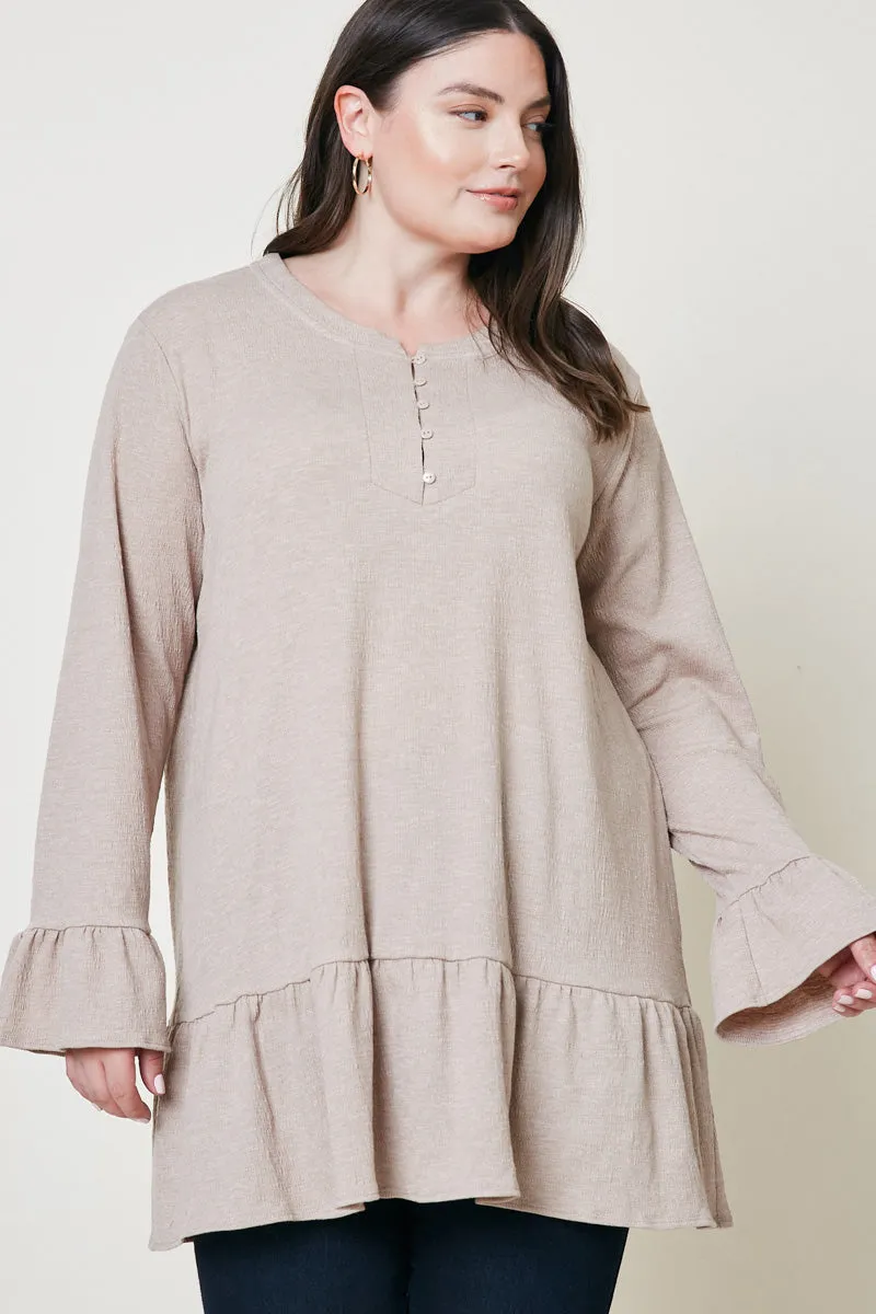 Womens Ruffle Button-Down Tunic sold by Hayden product image thumbnail 2