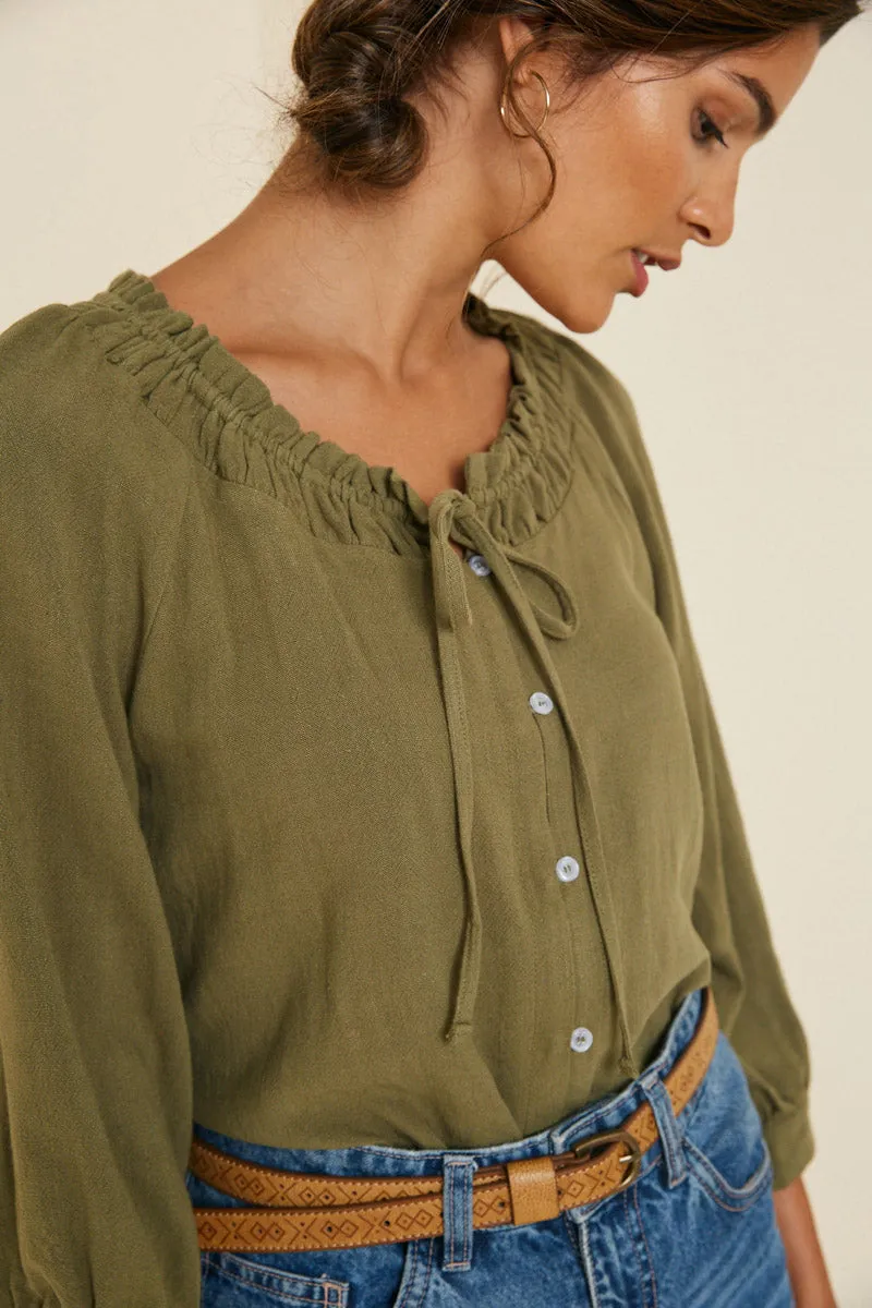 Womens Linen Button-Down Top sold by Hayden product image thumbnail 5