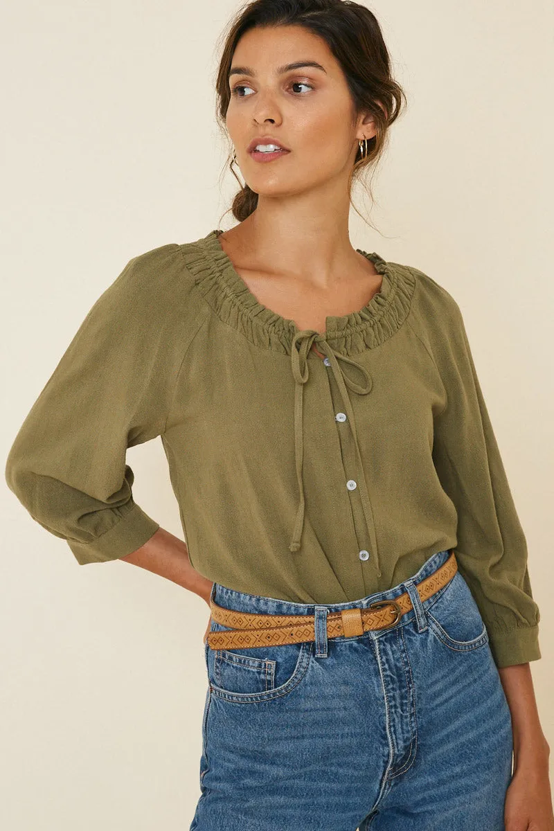 Womens Linen Button-Down Top sold by Hayden product image thumbnail 2
