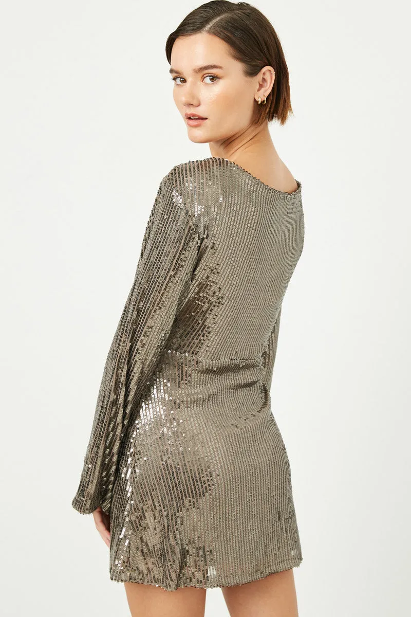 Womens Trumpet Sleeve Cowled Back Dress sold by Hayden product image thumbnail 3