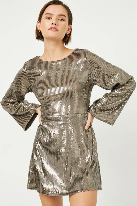 Womens Trumpet Sleeve Cowled Back Dress sold by Hayden