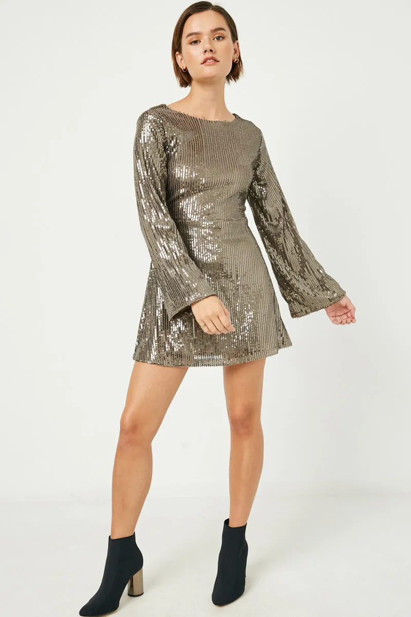 Womens Trumpet Sleeve Cowled Back Dress sold by Hayden product image thumbnail 4